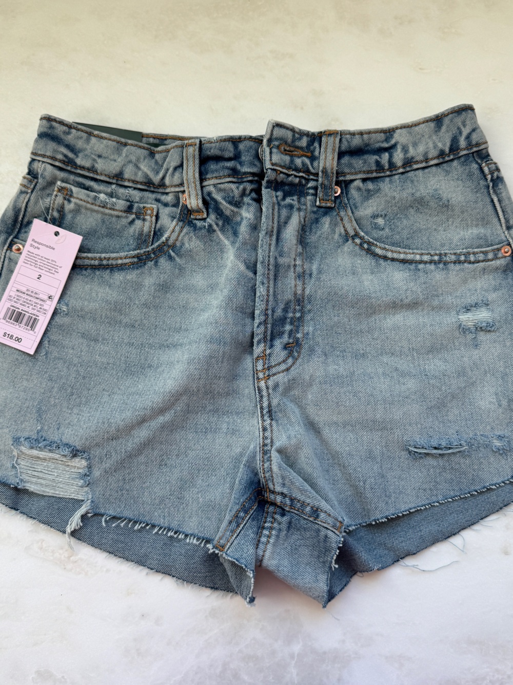 wild fable Light Blue Distressed Denim Jean Shorts - Picture 1 of 5